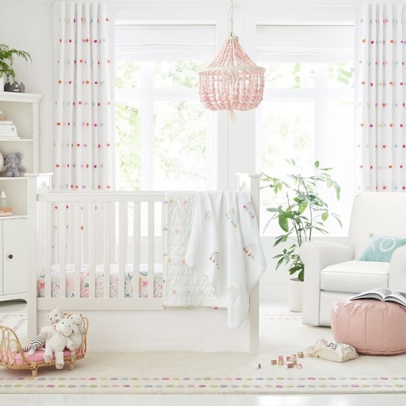 Pottery Barn Kids Rainbow Tassel Muslin Baby Blanket NWT - Picture 2 of 15